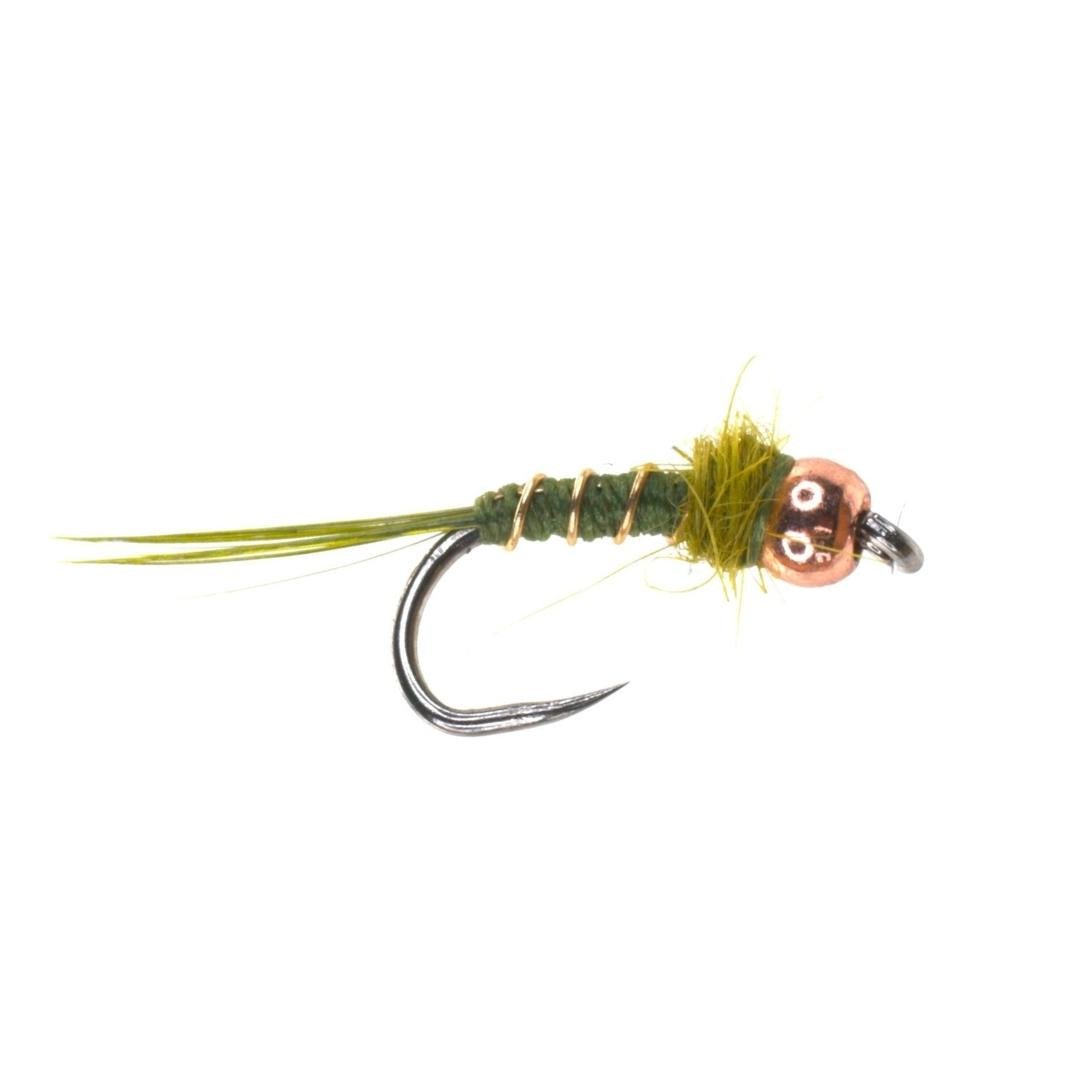 Beaded Olive Copperhead Nymph Barbless